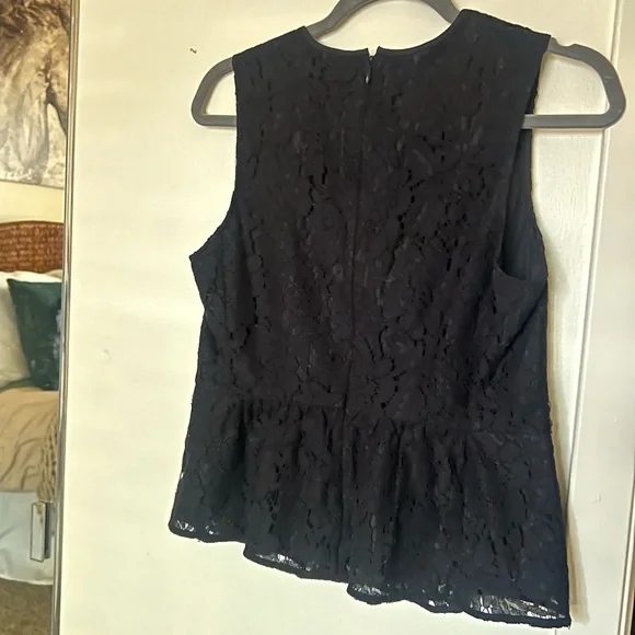 NWT J. Crew Black Lace Peplum Tank Top - Picture 6 of 7